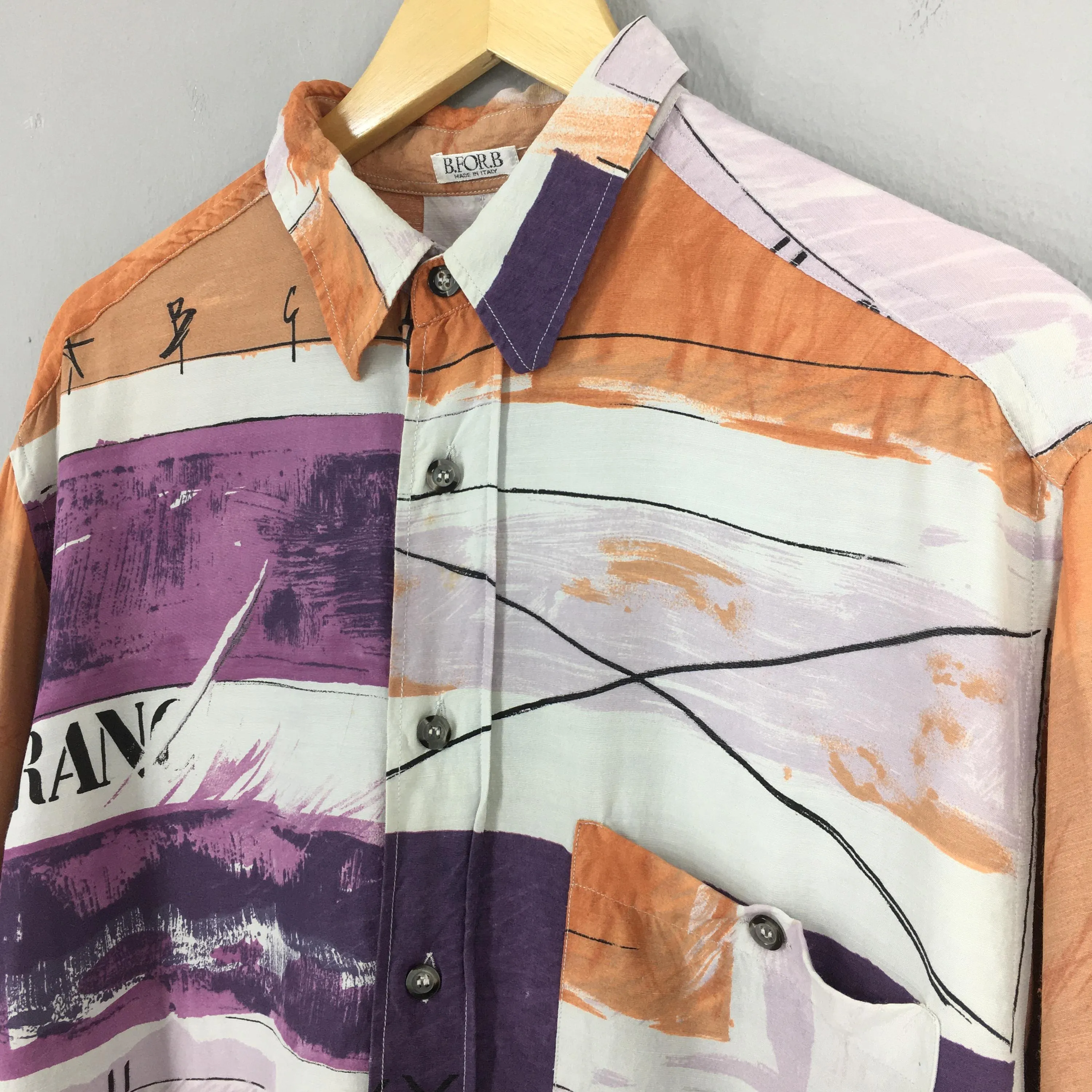 Funky Multicolor Abstract Pattern Shirt Large