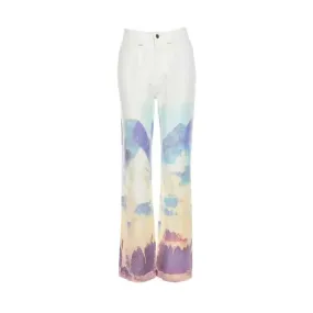 Kawaii Landscape Cyber High Waist Jeans