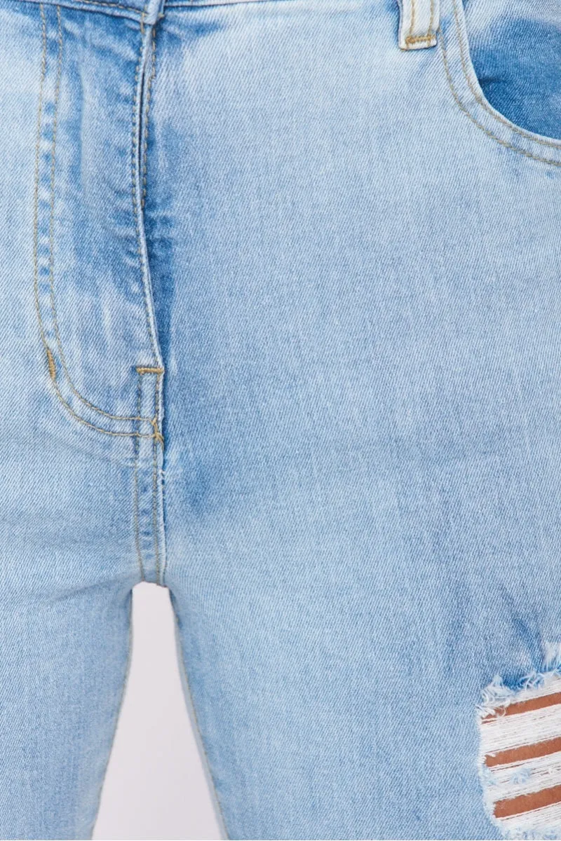 Light Blue Distressed Skinny Jeans