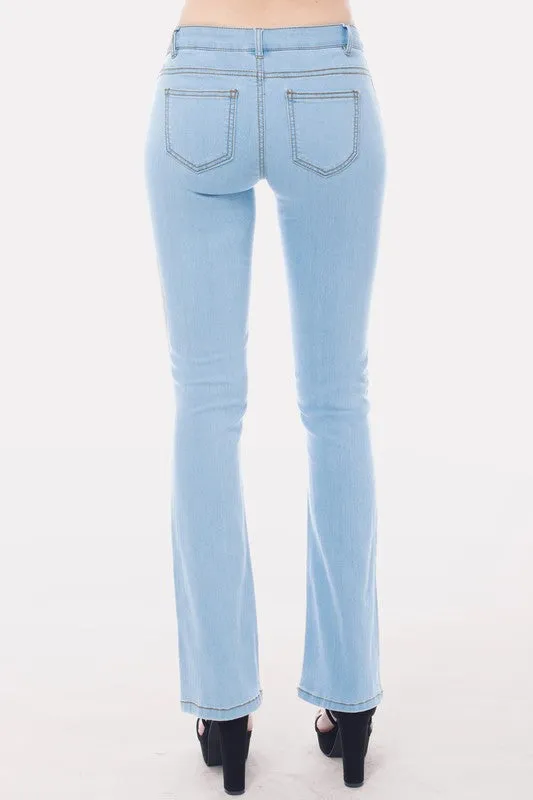 Ltdenim Mid Rise Slim Bootcut Jean