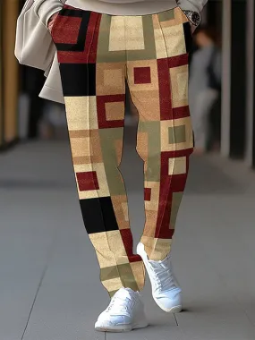Men's Fashion Casual Printed Straight Pants