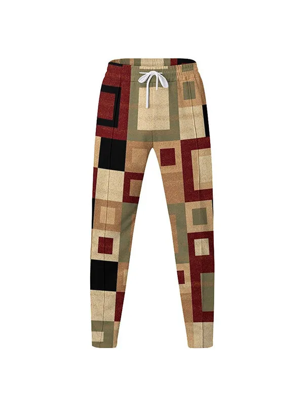 Men's Fashion Casual Printed Straight Pants