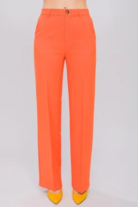 Orange Formal Straight Leg Blazer Pants