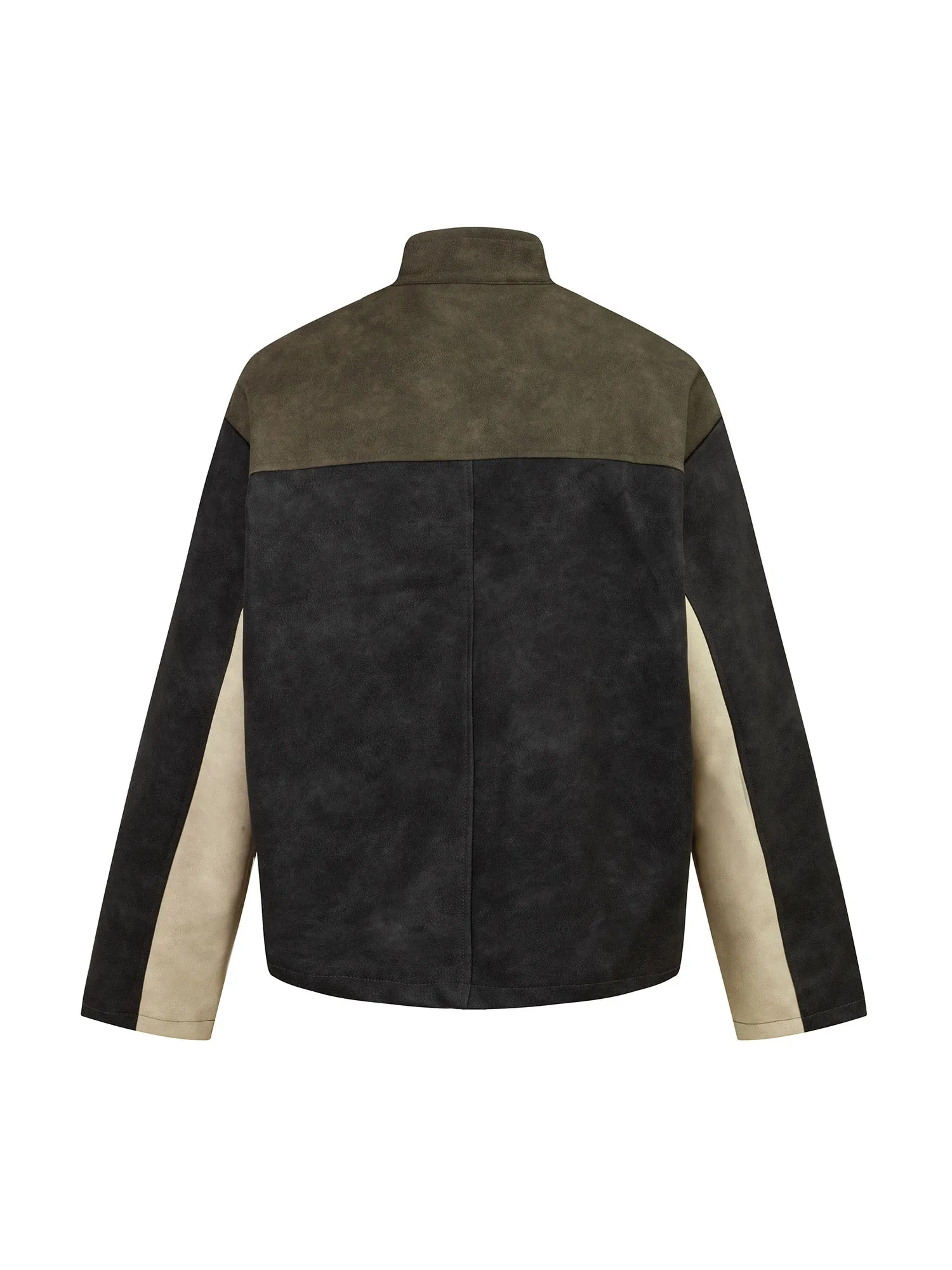 Thesupermade Functional Stitching PU Leather Jacket