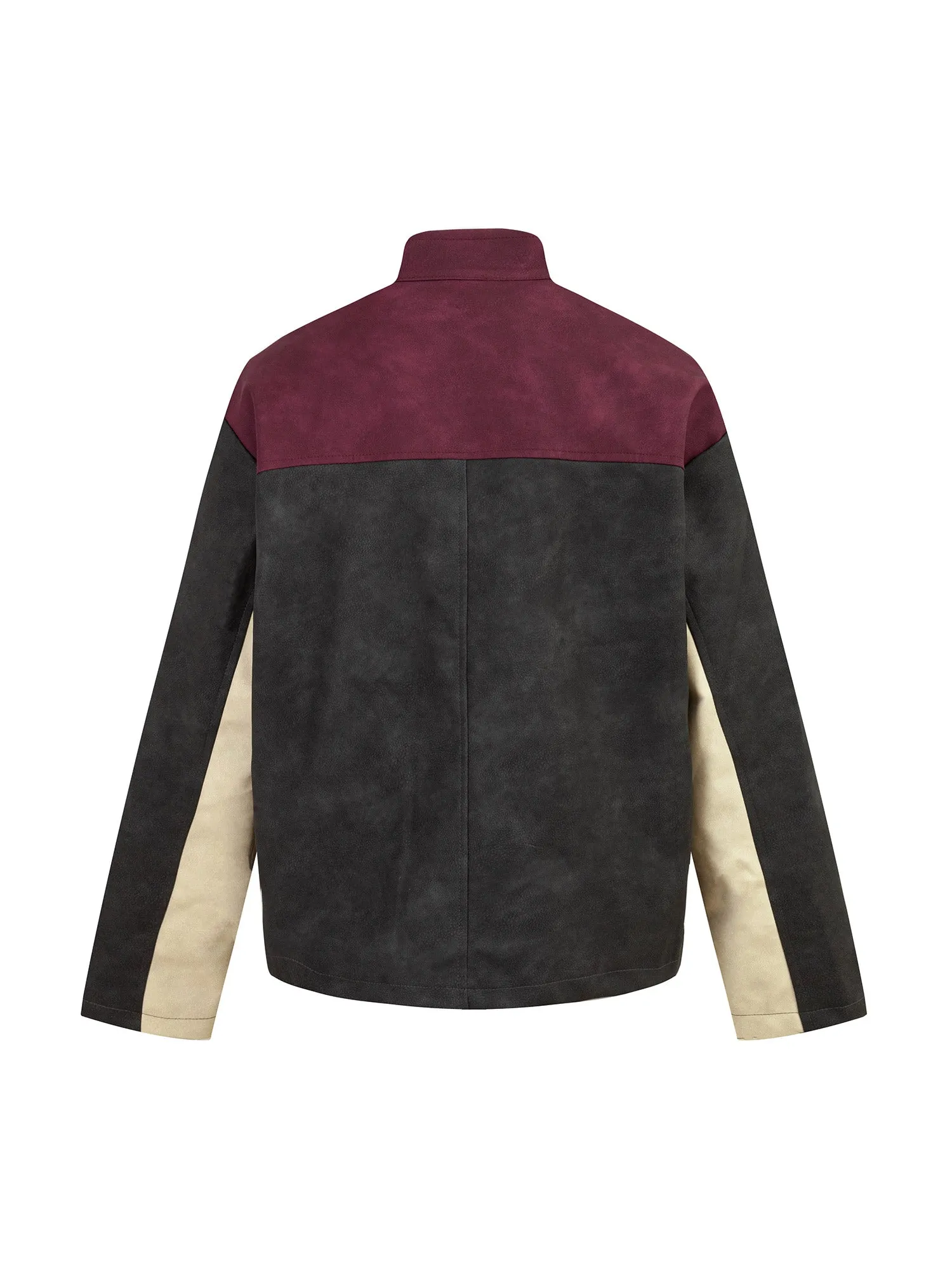 Thesupermade Functional Stitching PU Leather Jacket