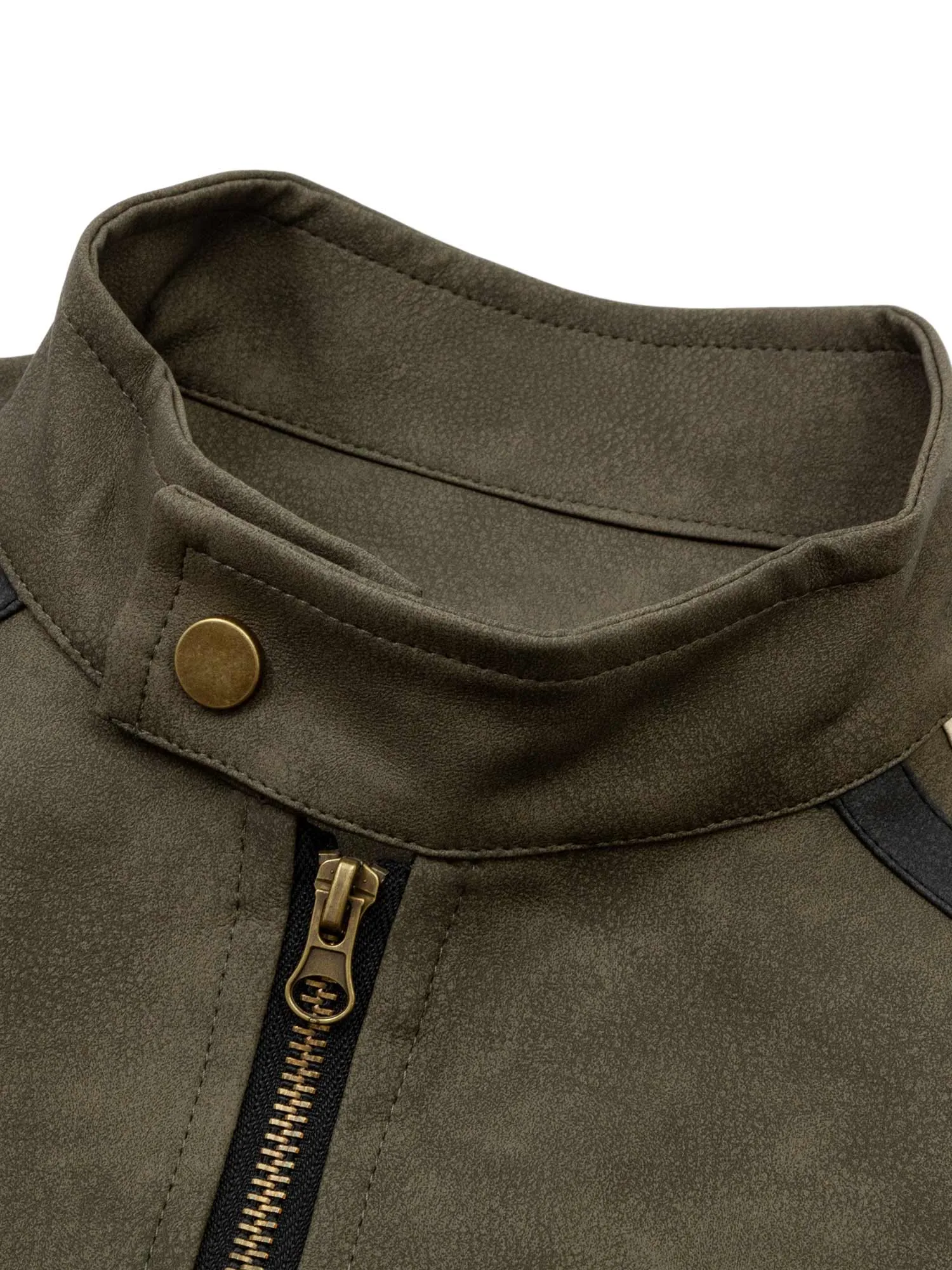 Thesupermade Functional Stitching PU Leather Jacket